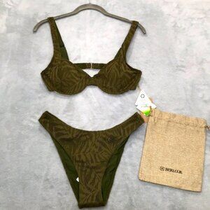 Berlook Oliver Green Crochet Bikini Size XL   New